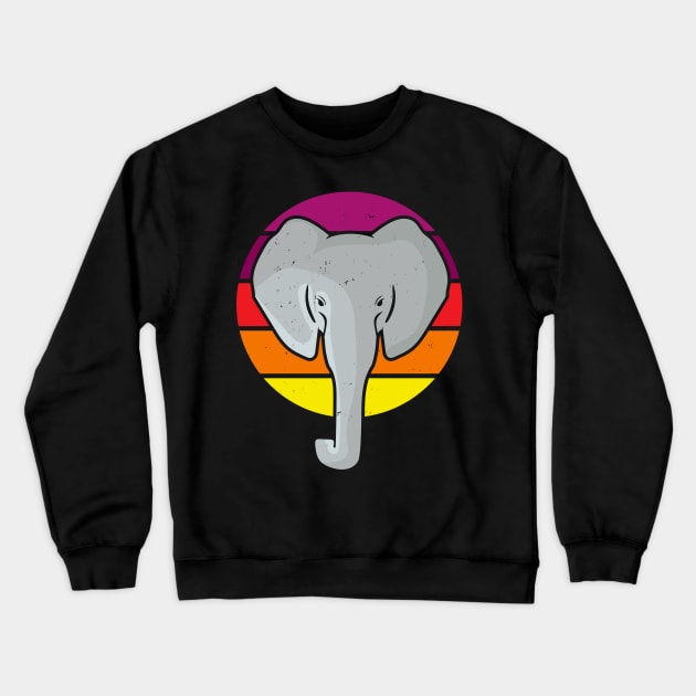 Elephant Vintage Retro Africa Animals Crewneck Sweatshirt by Foxxy Merch